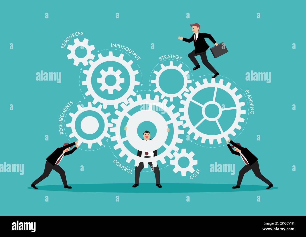 Infografica sulla gestione strategica delle operazioni. Analisi della catena di fornitura. Illustrazione vettoriale Illustrazione Vettoriale