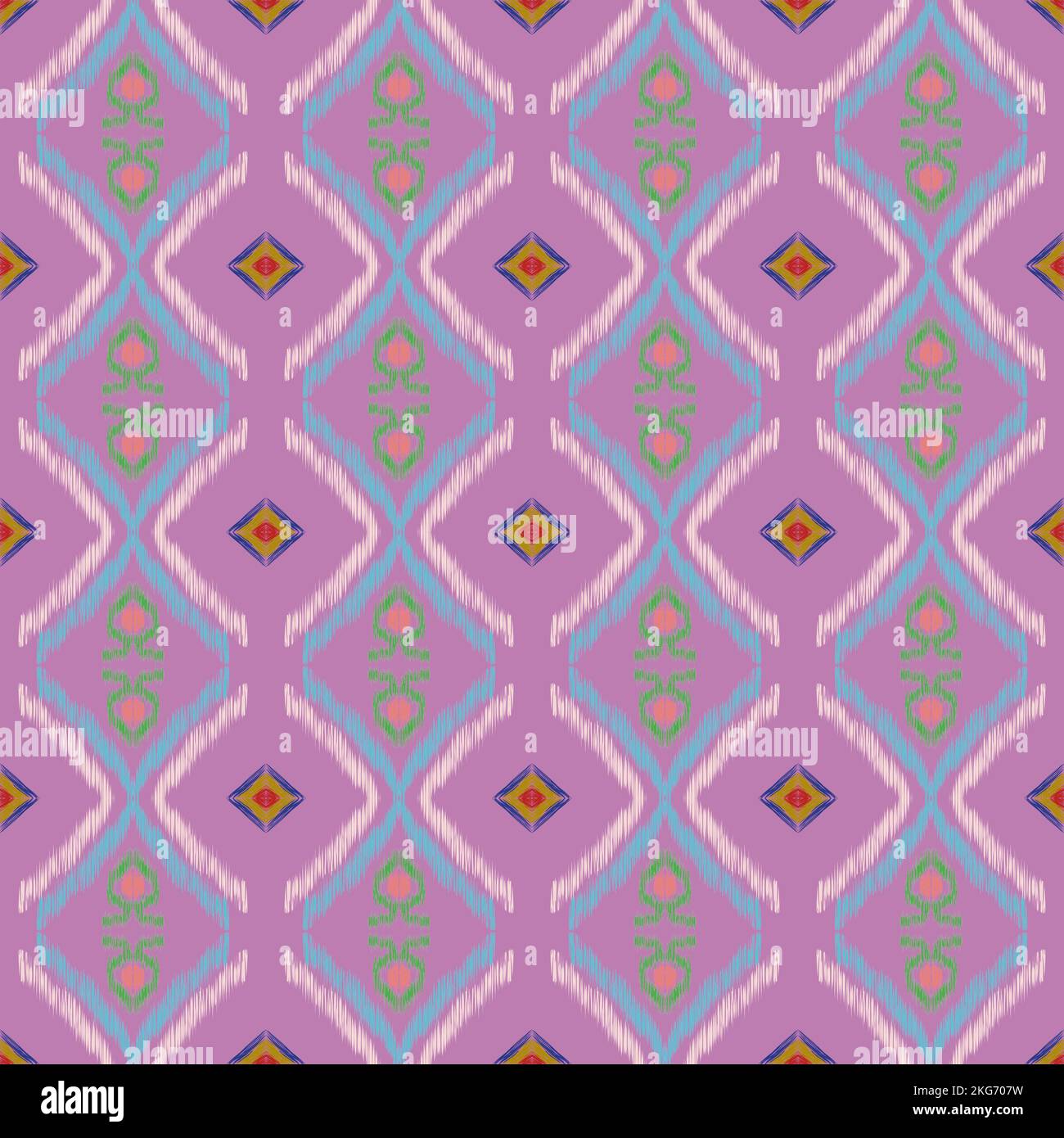 Disegno geometrico etnico di Abstract per sfondo o carta da parati, ornamento folcloristico geometrico Ikat. Struttura etnica tribale. Patt a strisce senza cuciture Foto Stock