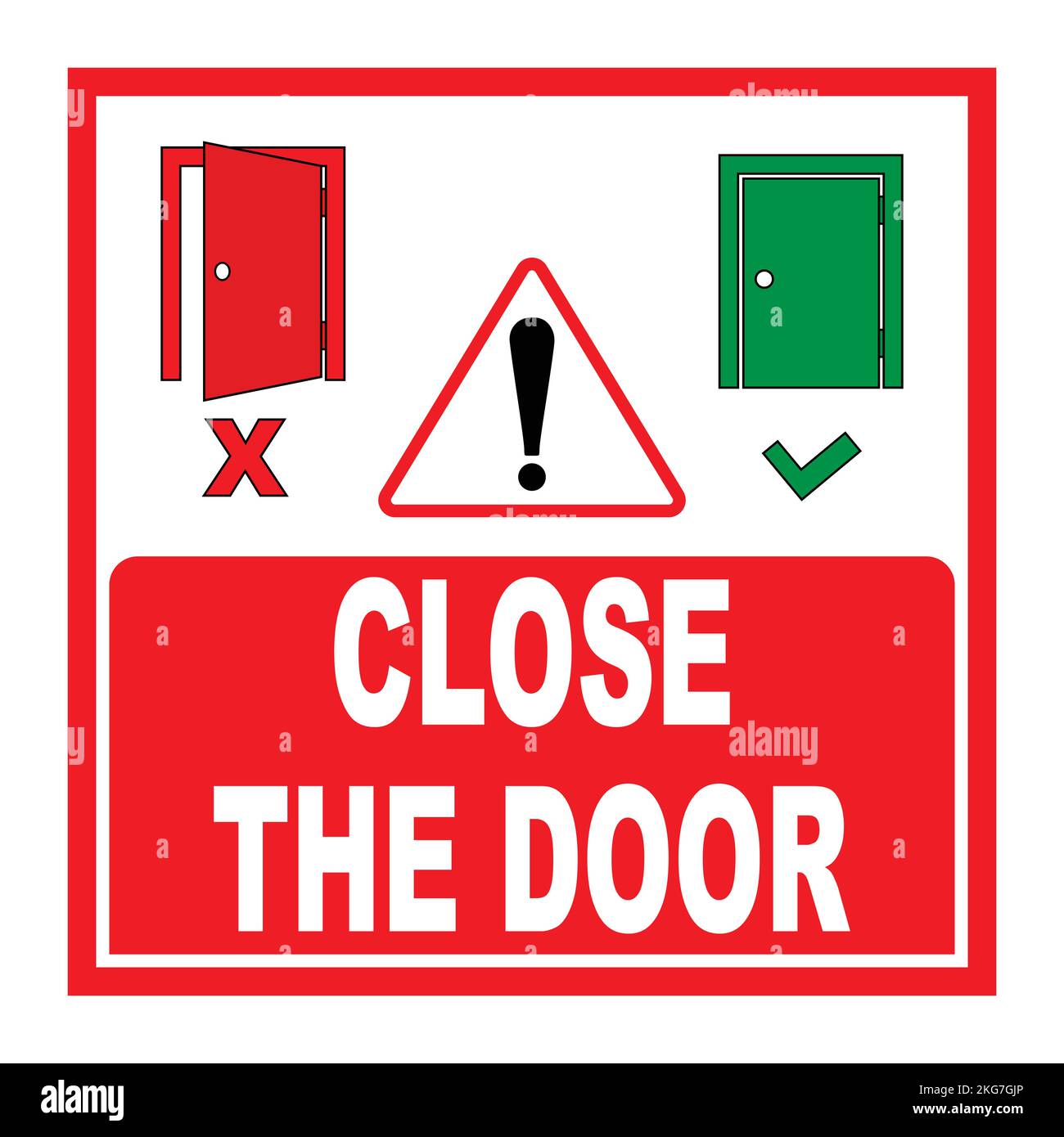 Chiudere il segnale della porta, simbolo di avvertenza per i luoghi pubblici Illustrazione Vettoriale