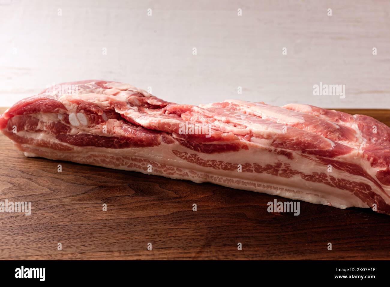 Fette spesse ​​Pork pancetta intera di maiale Foto Stock