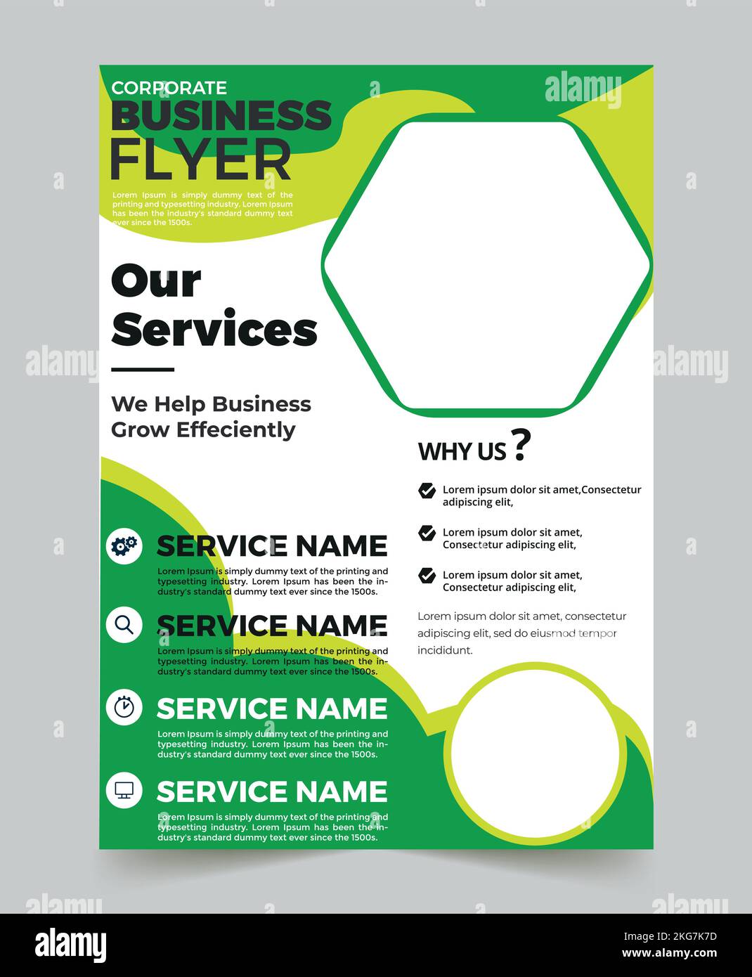 Modello professionale per il design del volantino aziendale Illustrazione Vettoriale