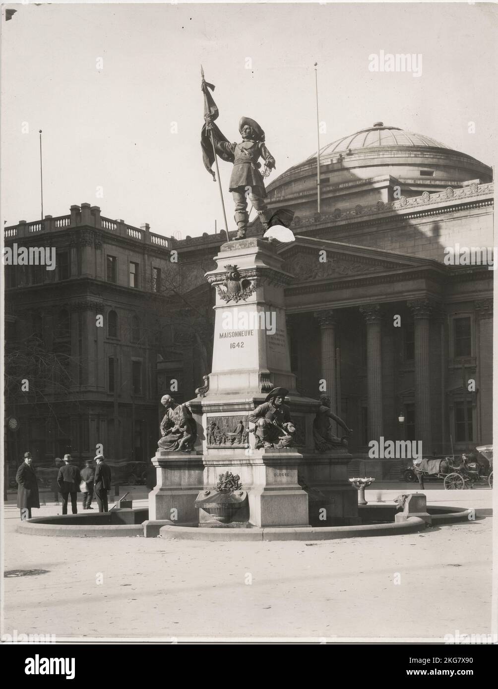 Stampa di inizio 20th ° secolo, Canada: Maisonneuve Monument Place d'armes Montréal Foto Stock