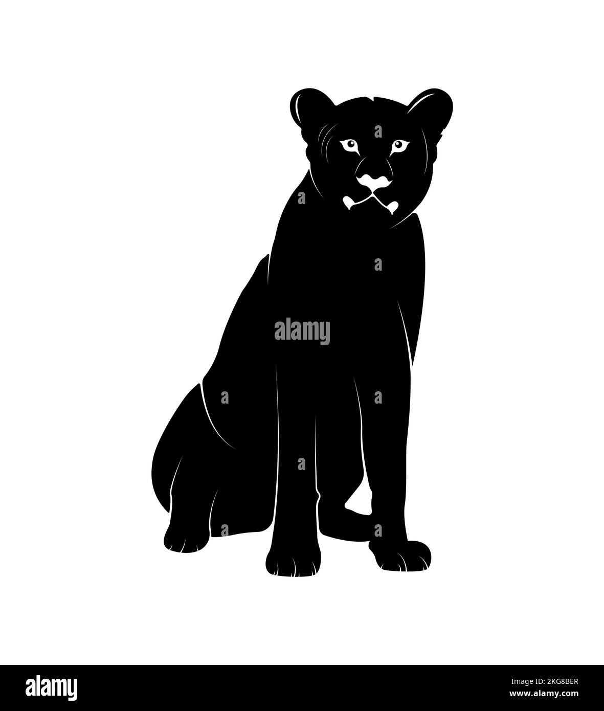 Una semplice illustrazione vettoriale di una leonessa Illustrazione Vettoriale