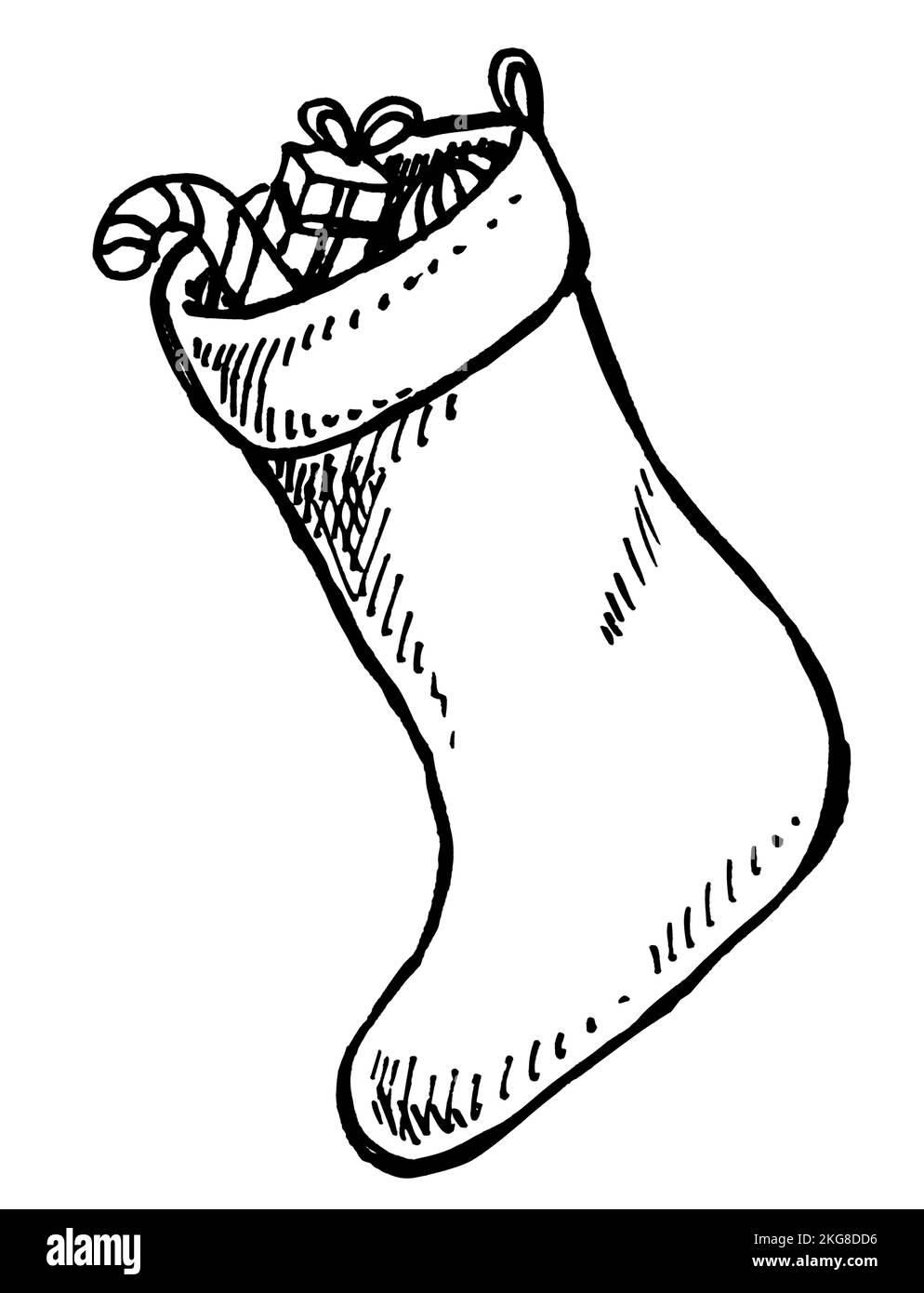 Natale icona decorazione disegnata a mano libera Illustrazione Vettoriale