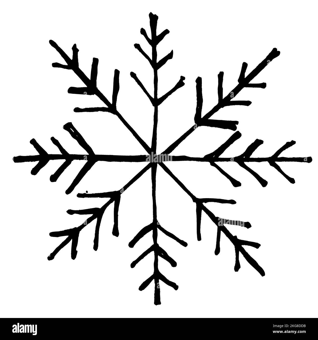 Icona di cristalli di ghiaccio disegnata a mano libera Illustrazione Vettoriale