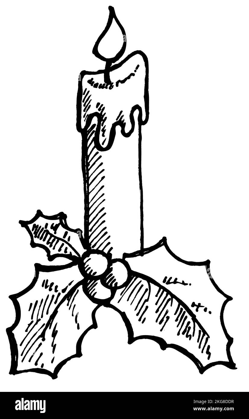 Natale icona decorazione disegnata a mano libera Illustrazione Vettoriale