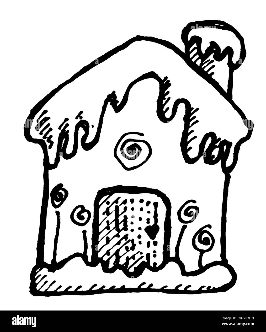 Natale icona decorazione disegnata a mano libera Illustrazione Vettoriale