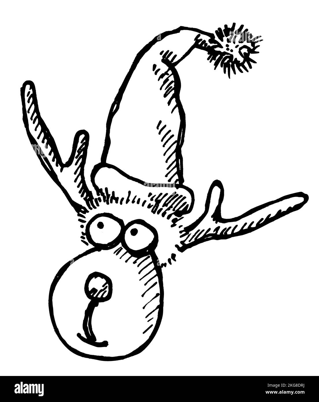 Icona delle renne disegnata a mano libera Illustrazione Vettoriale