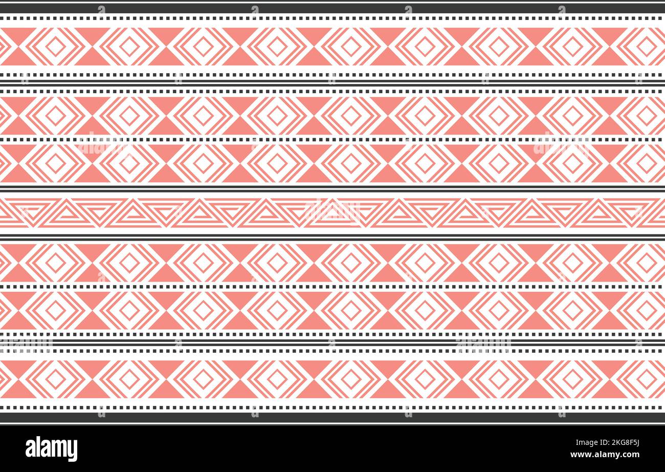 Grafica geometrico con motivi etnici senza cuciture. Stile etnico tessuto colorato senza cuciture. Design per sfondo,carta da parati,tessuto,tappeto,ornamenti,decorazione, Illustrazione Vettoriale