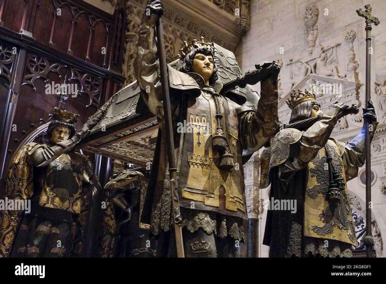 Spagna, Siviglia, tomba Cattedrale di Cristoforo Colombo Foto Stock