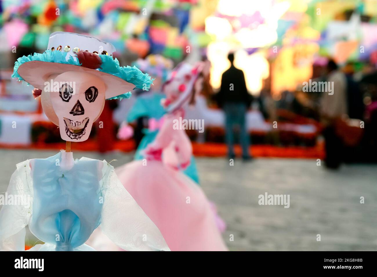 Messico, San Miguel de Allende, giorno della decorazione scheletrica morta Foto Stock