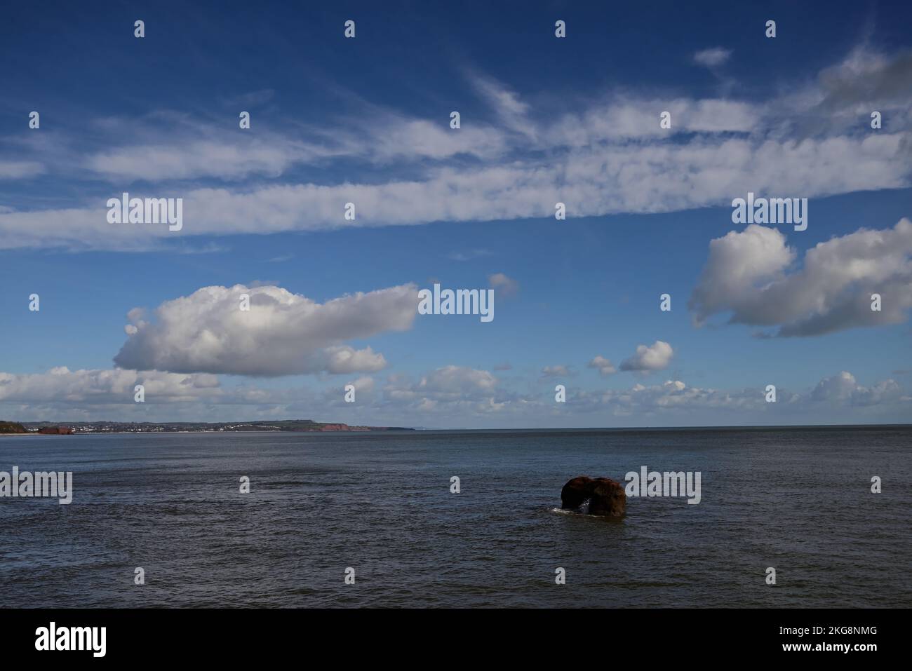 Old Maid Rock, Coryton's Cove, Dawlish, South Devon. Foto Stock