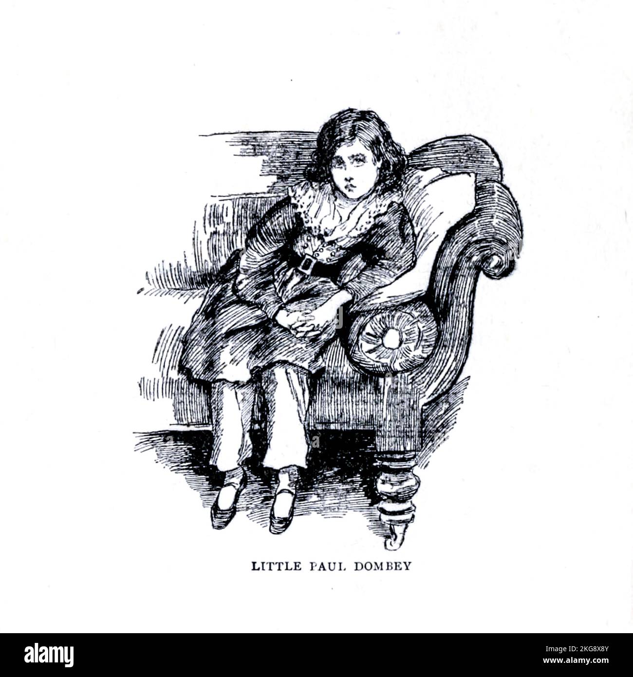 Little Paul Dombey di Dombey e Son (1846) dal libro Dream Children di Mary Angela Dickens (Charles Dickens nipote) e illustrato da Harold Copping pubblicato nel 1900 da Raphael Tuck e Sons London Foto Stock