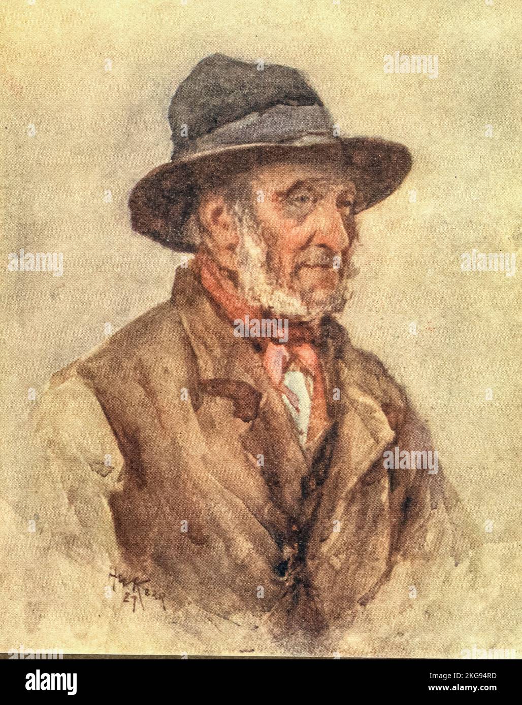 The Gravedigger from a water-color drawing by HENRY W. KERR from the book ' Reminiscences of Scottish life and character ' by Ramsay, E. B. (Edward Bannerman), 1793-1872; painted by Kerr, Henry W Publisher Chicago : McClurg & Co Publication date 1908 Foto Stock