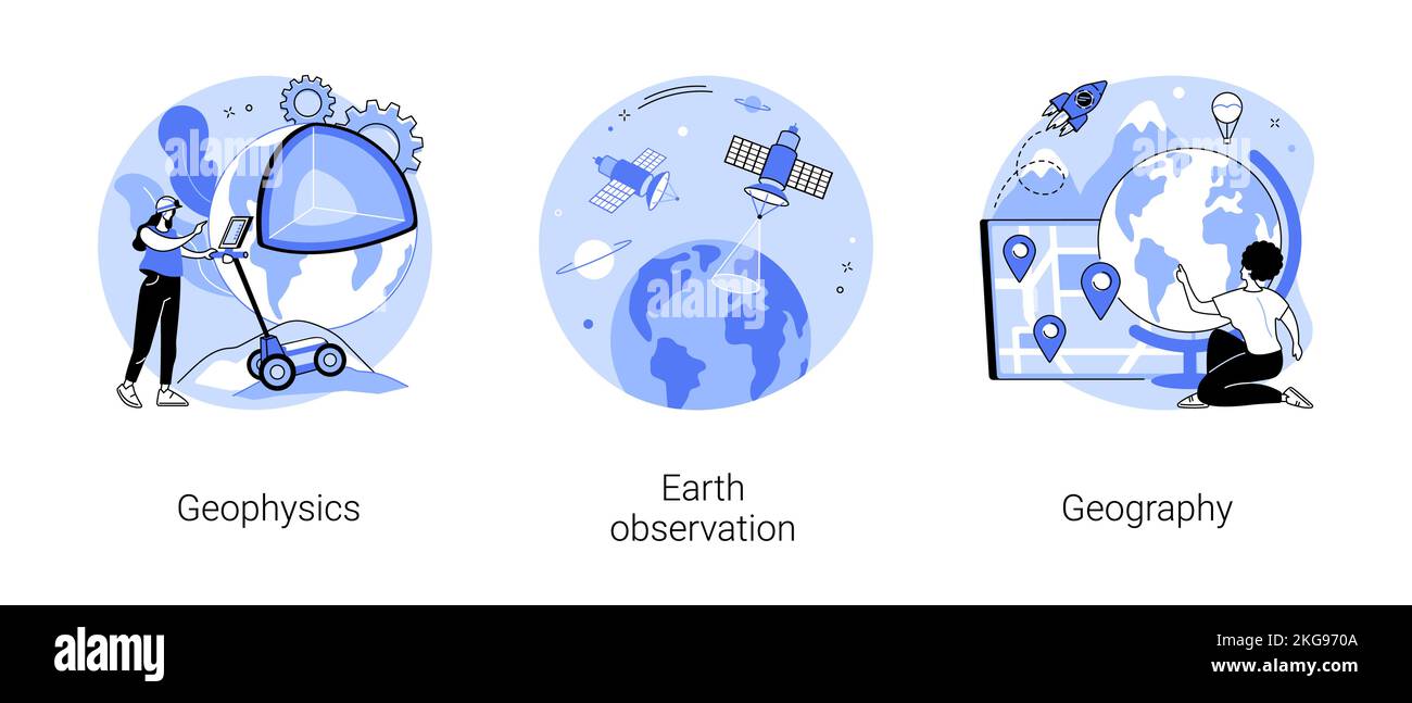 Illustrazioni vettoriali del concetto astratto della scienza planetaria. Illustrazione Vettoriale