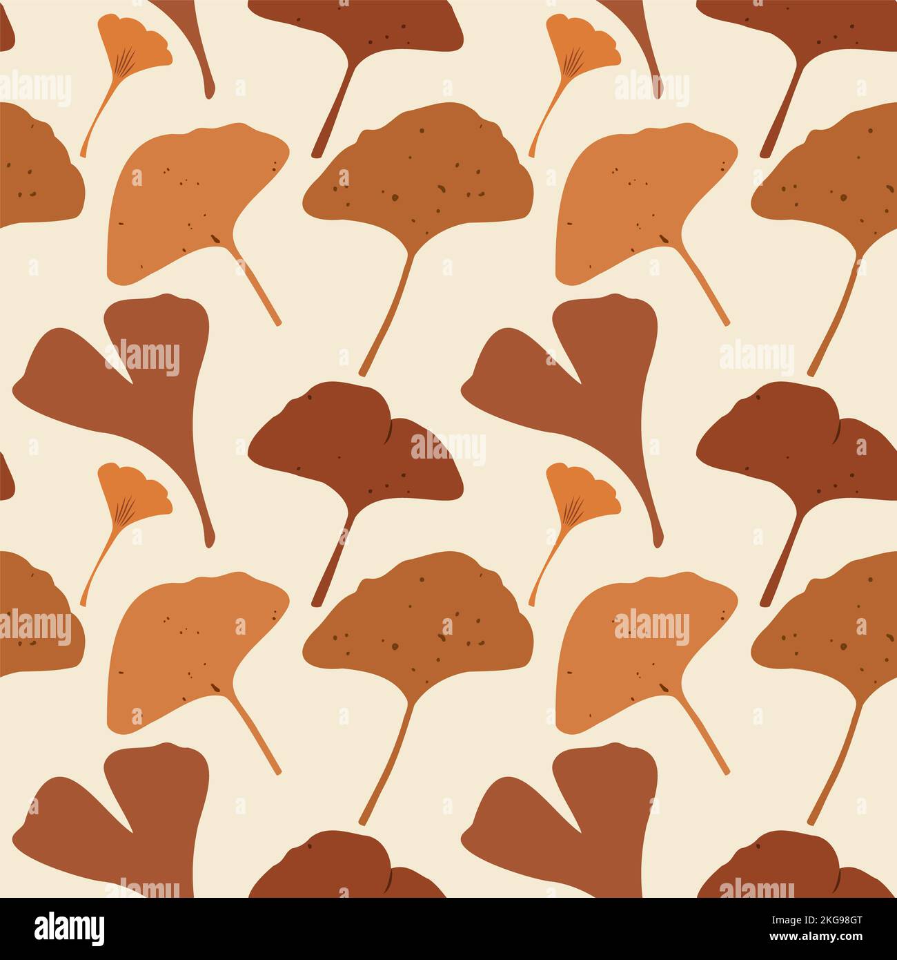 Autunno stagionale disegnato a mano senza cuciture pattern.Fall decorativo infinito sfondo con foglie.Foliage sfondo con foglia di foresta per tessuto, tessile Foto Stock