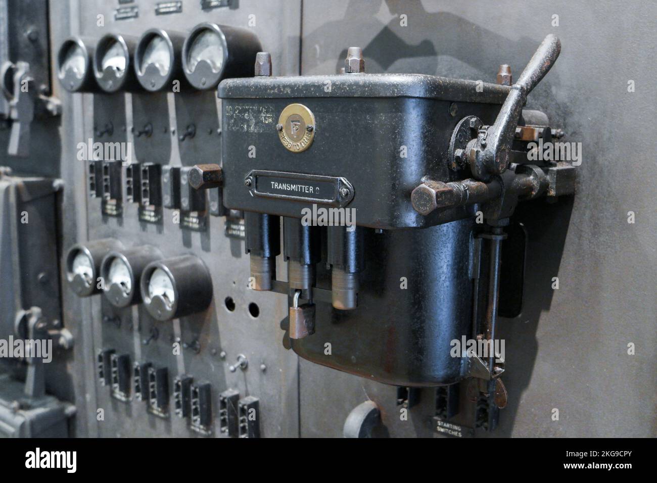 Pannello di controllo presso la stazione Bawdsey Radar Foto Stock