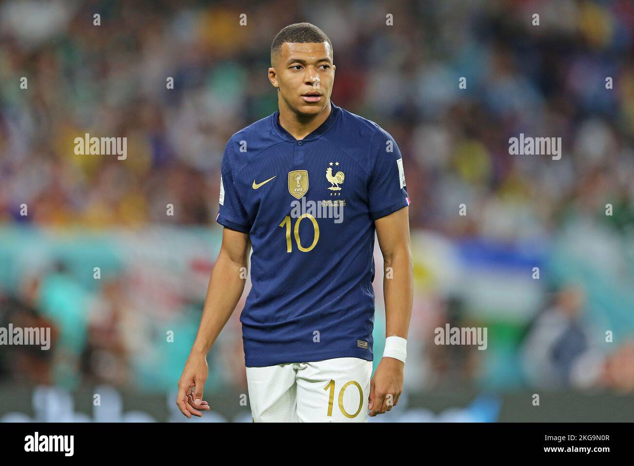 Doha, Qatar, 22nd novembre 2022; Stadio al-Janoub, al-Wakrah, Qatar: Calcio della Coppa del mondo FIFA, Francia contro Australia: Kylian Mbappé di Francia Foto Stock