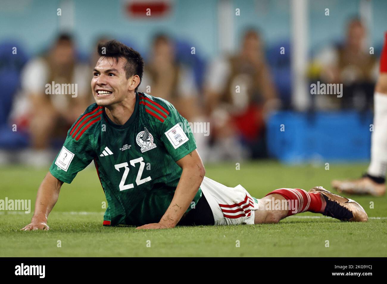 DOHA - Qatar, 22/11/2022, Hirving Lozano del Messico durante la Coppa del mondo FIFA Qatar 2022 gruppo C incontro tra Messico e Polonia al 974 ° Stadio il 22 novembre 2022 a Doha, Qatar. AP | Olandese altezza | MAURICE DI PIETRA Foto Stock