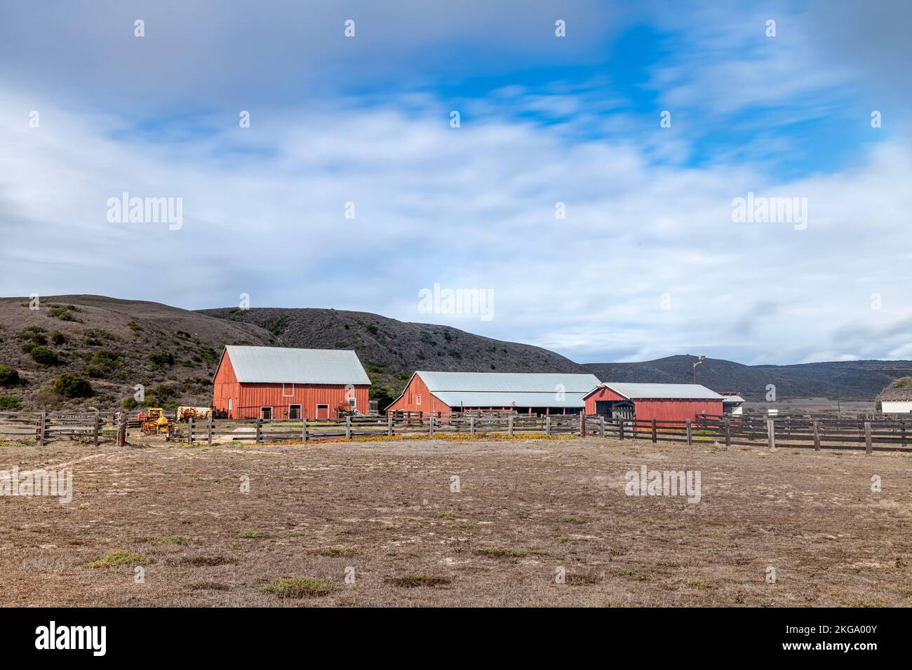 L'ormai defunto Vail & Vickers Cattle Ranch sull'isola di Santa Rosa al largo della costa della California è un punto di riferimento storico lasciato per la gente da vedere e fotogr Foto Stock