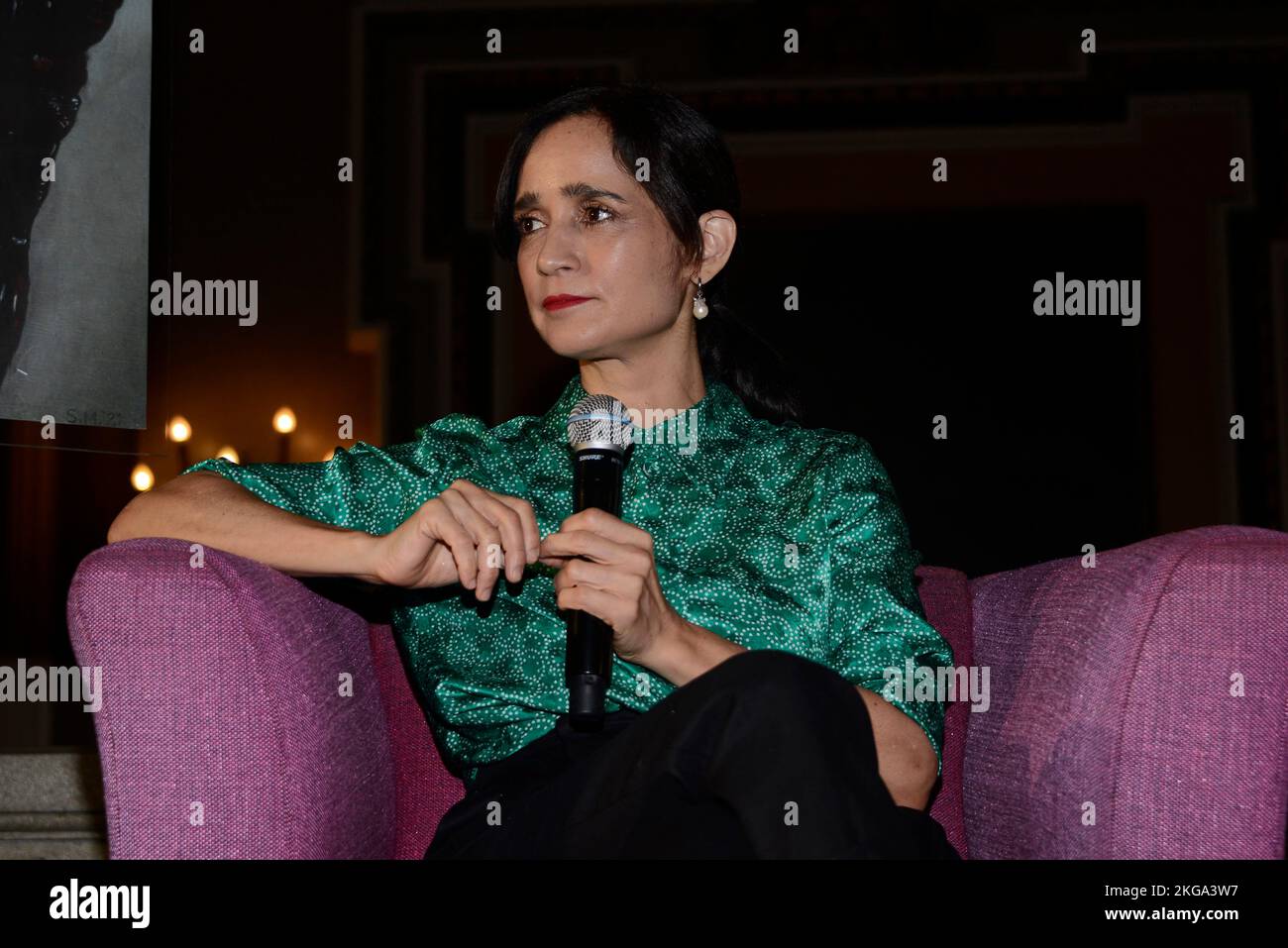 Città del Messico, Messico. 22nd Nov 2022. La cantante messicana Julieta Venegas partecipa a una conferenza stampa per annunciare il lancio del suo ultimo album ‘ Tu Historia’ al Metropolitan Theater. Il 22 novembre 2022 a Città del Messico. (Foto di Carlos Tischler/ Eyepix Group/NurPhoto) Credit: NurPhoto/Alamy Live News Foto Stock