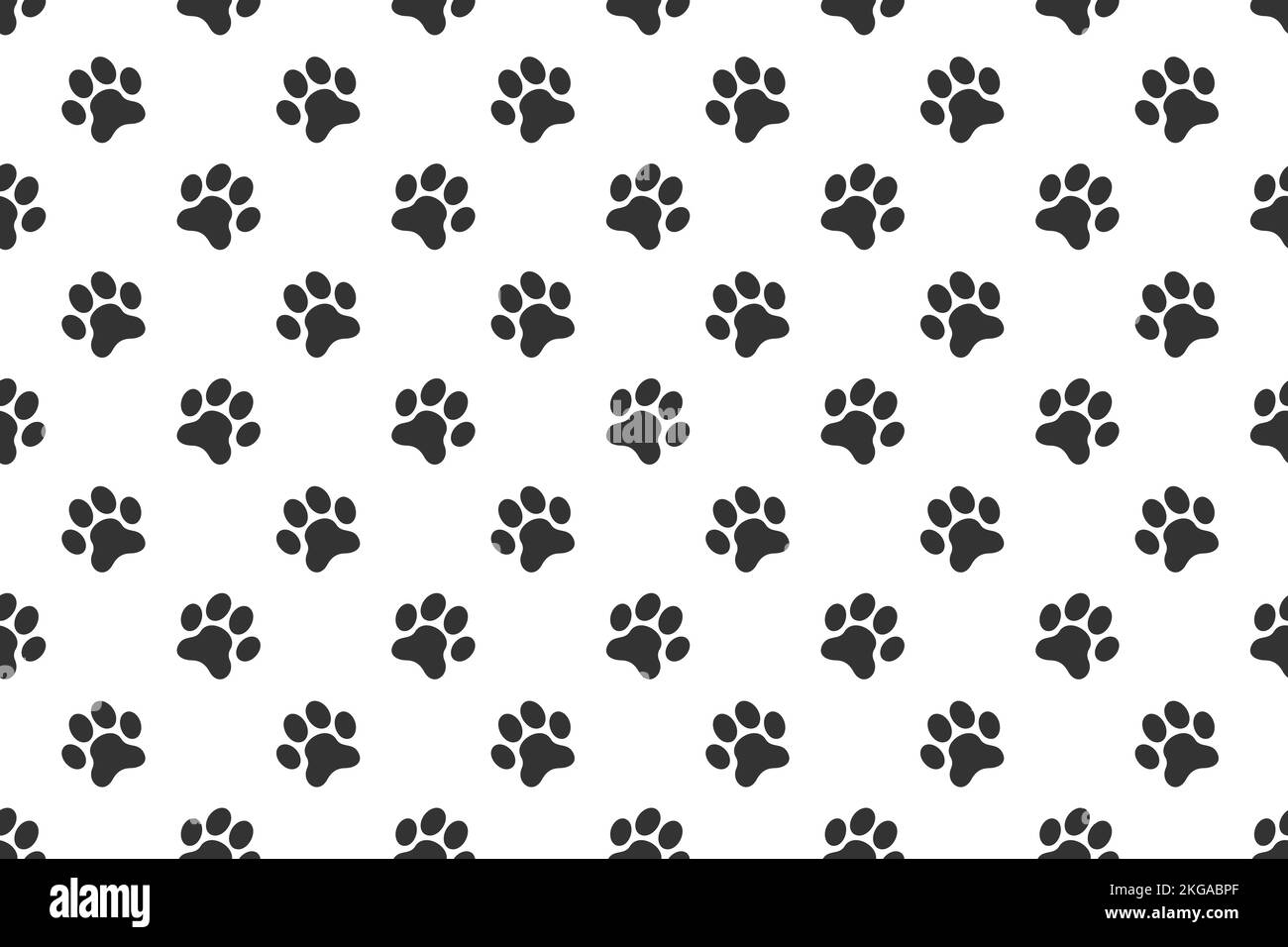 PET Paw stampa motivo senza giunture. Sfondo impronta cane o gatto. Scrapbooking o carta da imballaggio, tessuto, mendicante disegno. Illustrazione piatta vettoriale. Illustrazione Vettoriale