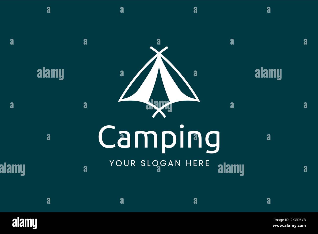 Semplice logo da campeggio a forma di tenda Illustrazione Vettoriale