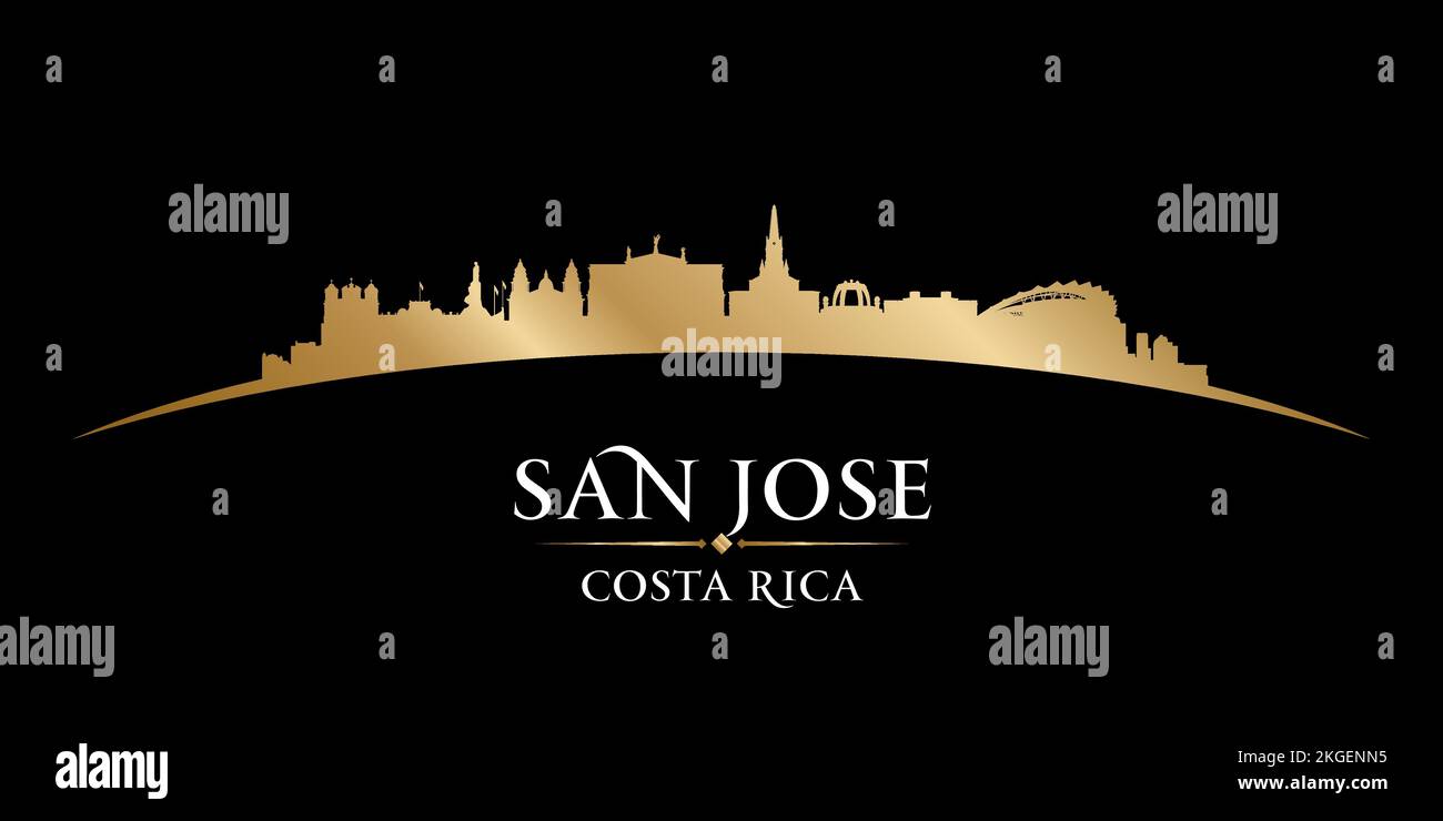 San Jose Costa Rica profilo skyline della città. Illustrazione vettoriale Illustrazione Vettoriale