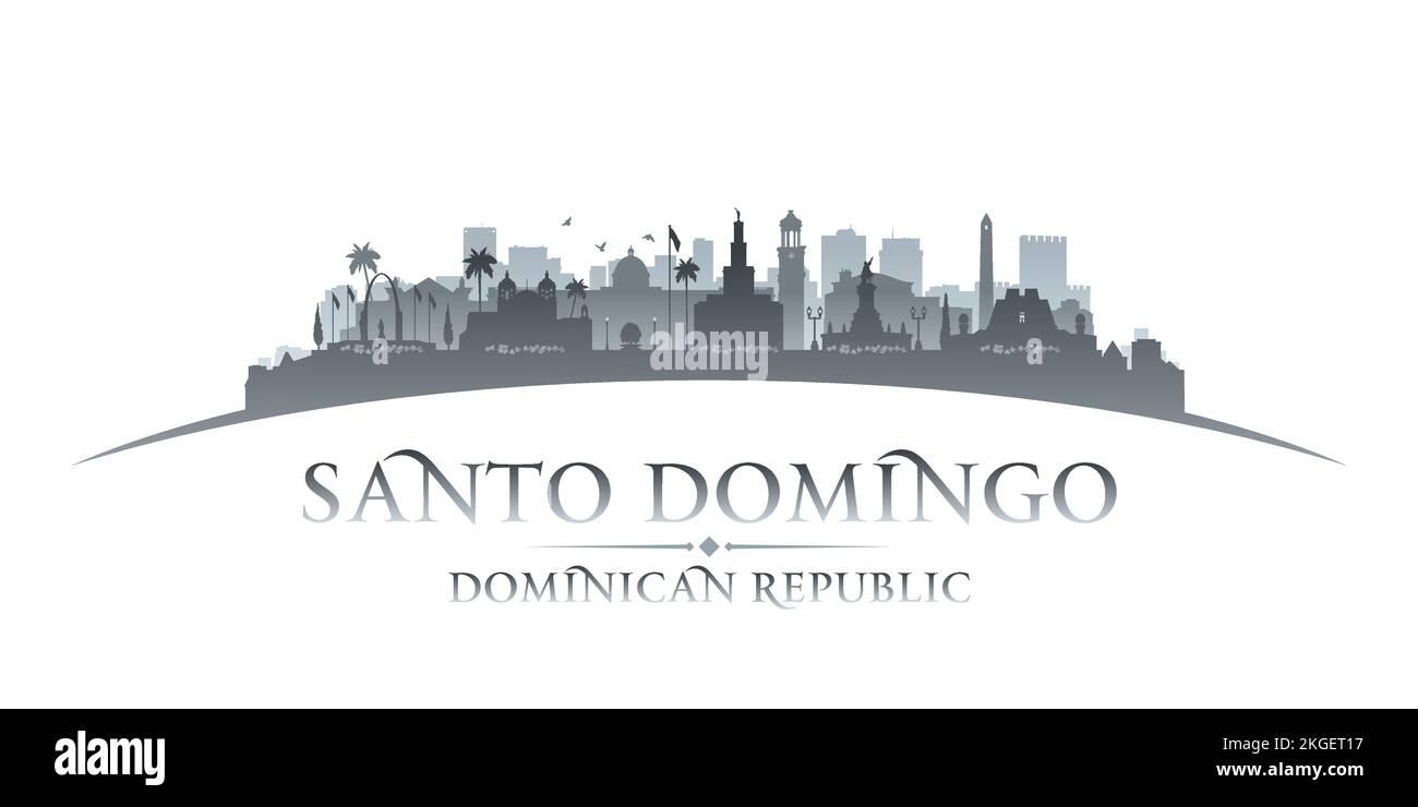 Santo Domingo Repubblica Dominicana profilo della città. Illustrazione vettoriale Illustrazione Vettoriale