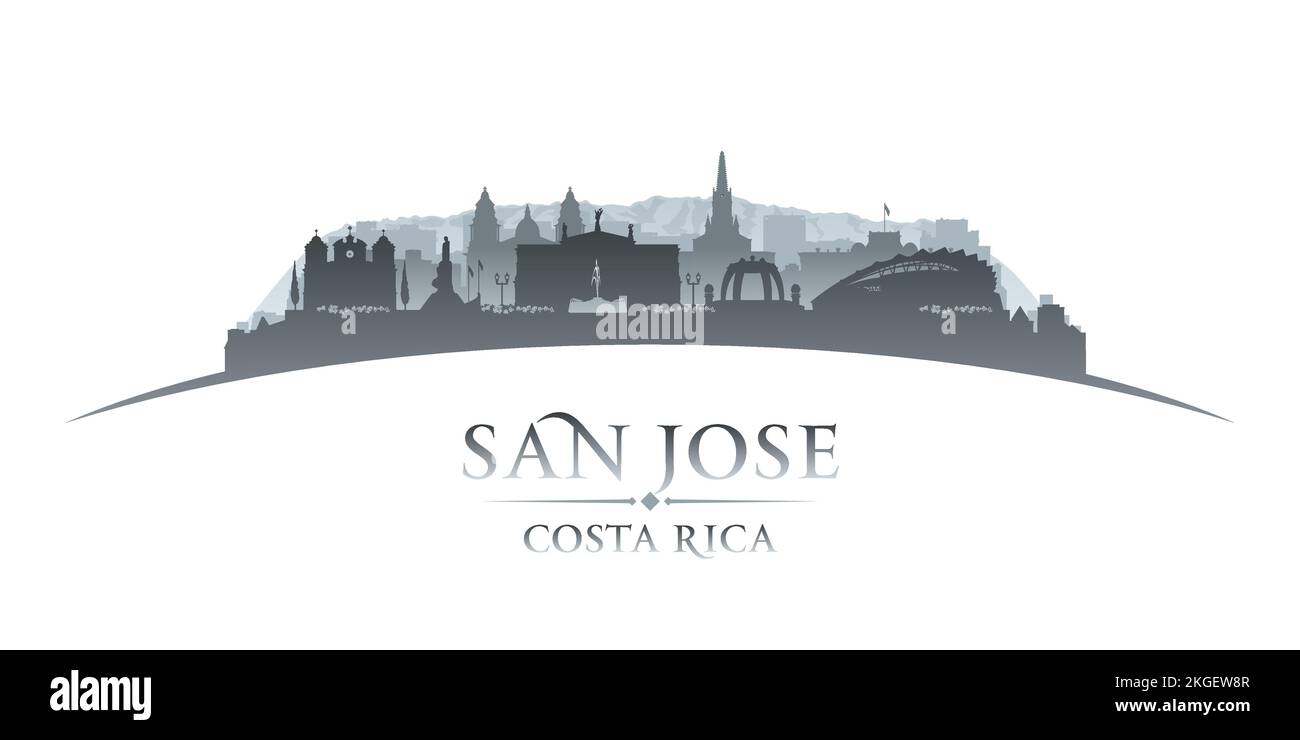 San Jose Costa Rica profilo skyline della città. Illustrazione vettoriale Illustrazione Vettoriale