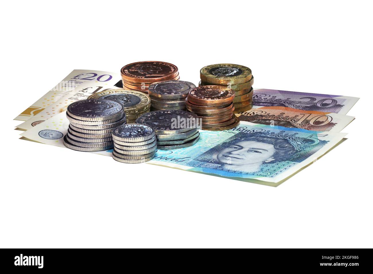 Vecchi soldi - Stack di moneta Foto Stock