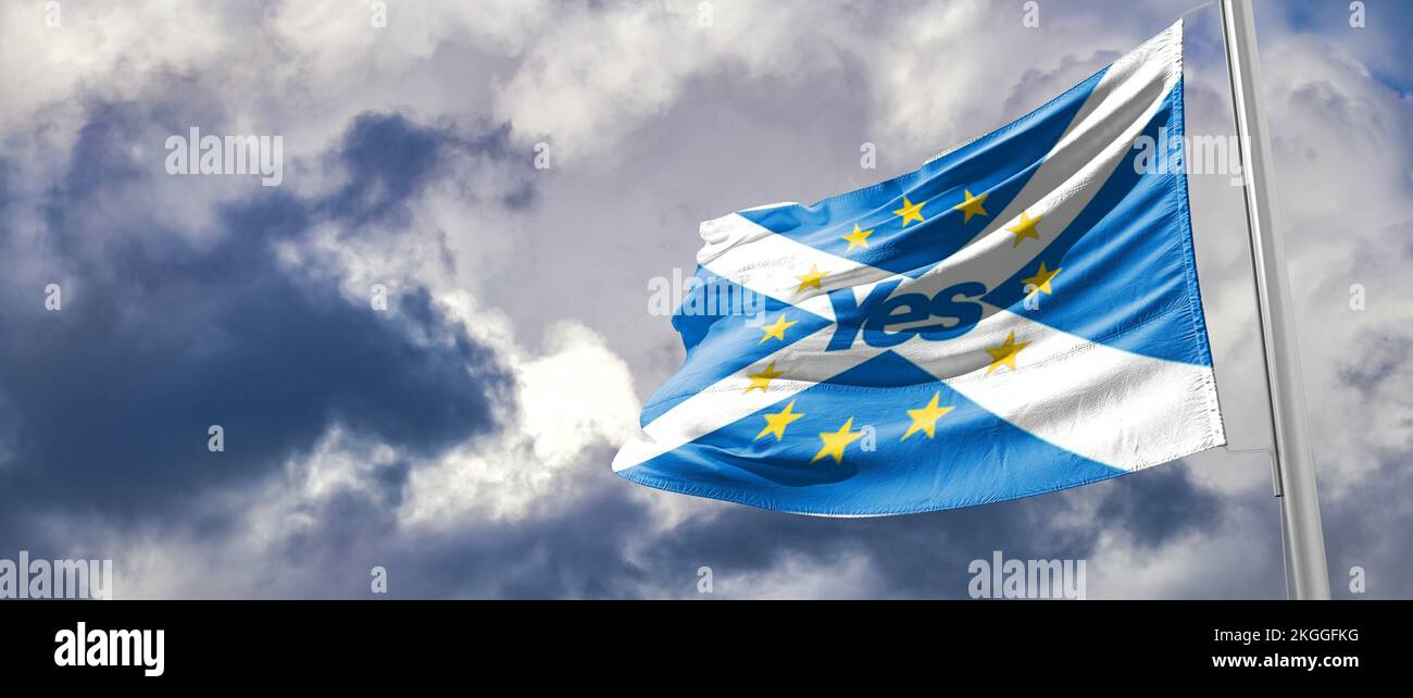 Scozzese sì bandiera sentenza della Corte Suprema sul nuovo referendum per l'indipendenza scozzese Foto Stock