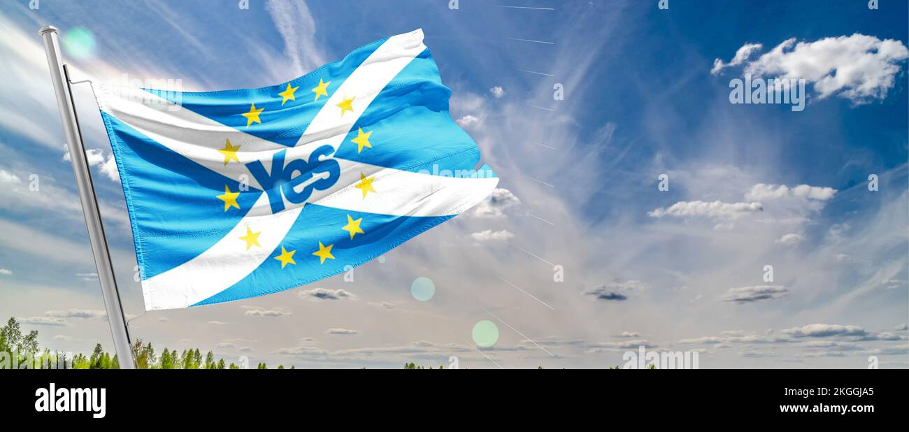 Scozzese sì bandiera sentenza della Corte Suprema sul nuovo referendum per l'indipendenza scozzese Foto Stock