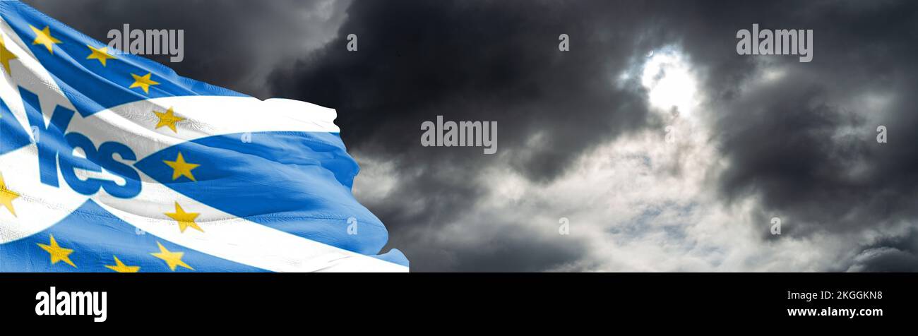 Scozzese sì bandiera sentenza della Corte Suprema sul nuovo referendum per l'indipendenza scozzese Foto Stock