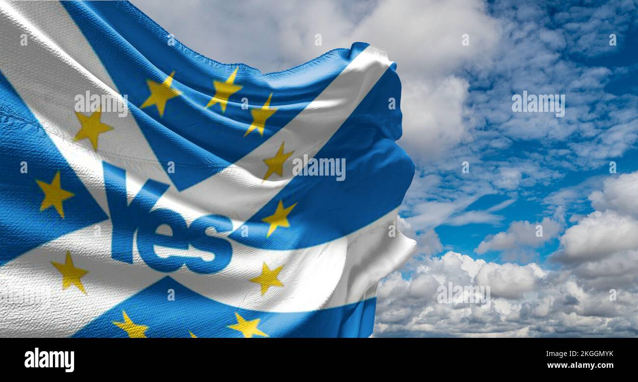 Scozzese sì bandiera sentenza della Corte Suprema sul nuovo referendum per l'indipendenza scozzese Foto Stock