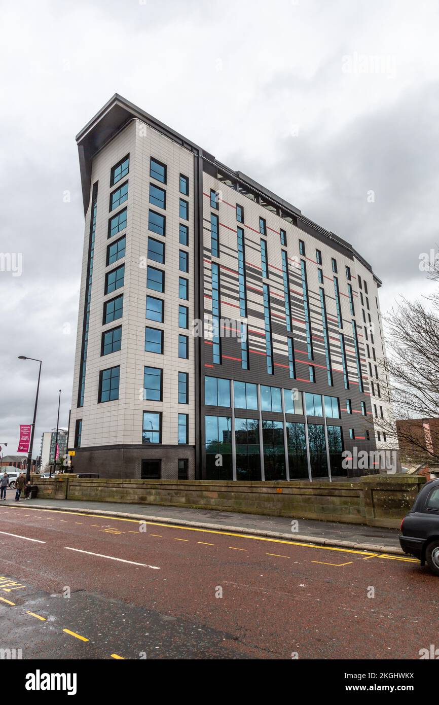 Hotel Football accanto allo stadio Old Trafford del Manchester United, Manchester Foto Stock