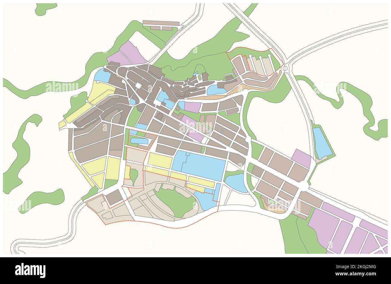 mappa di utilizzo del territorio colorata e molto dettagliata Foto Stock