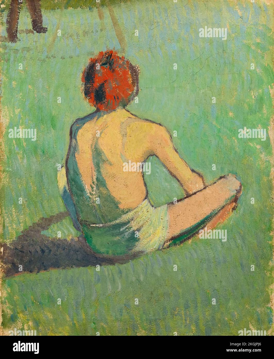 Emile Bernard, ragazzo seduto in erba, dipingere in olio su tela, 1886 Foto Stock