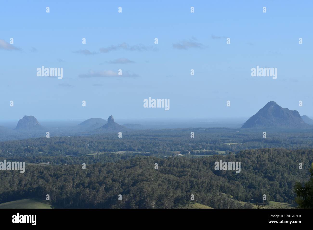 Glass House Montagne paesaggio da Maleny Foto Stock