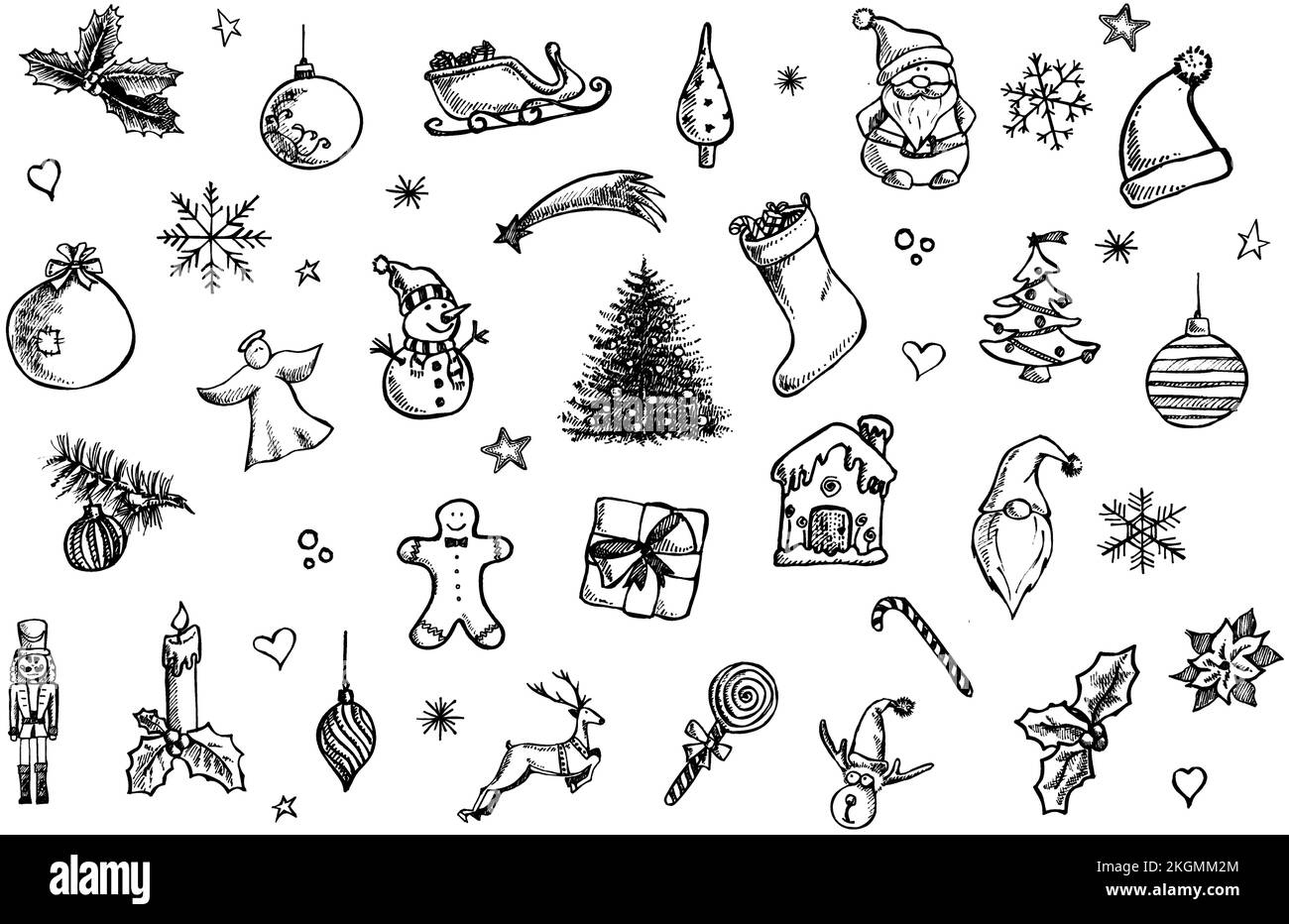 Icona di Natale disegnata a mano libera Illustrazione Vettoriale