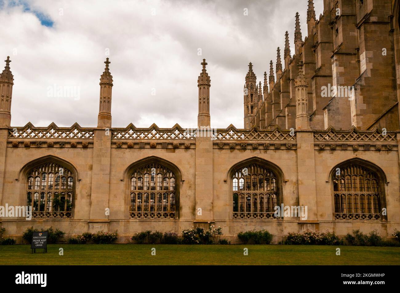 Schermata di tracciamento gotico aperta al King's College dell'Università di Cambridge, Cambridge, Inghilterra. Foto Stock