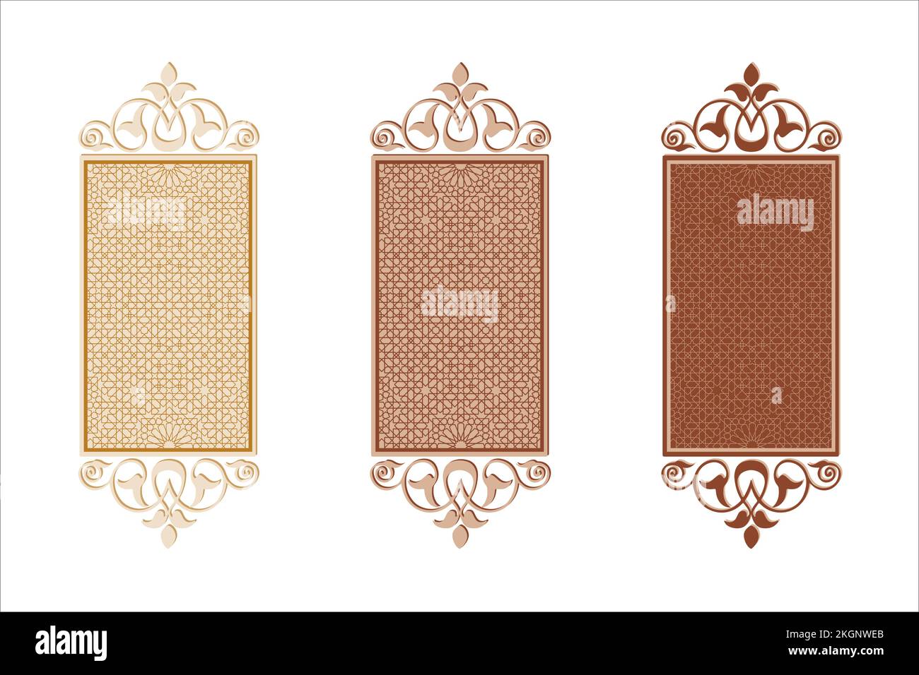 Immagine di una serie di finestre islamiche ornamentali. architettura tradizionale araba. modello per foto di stock, immagini e foto di stock Illustrazione Vettoriale