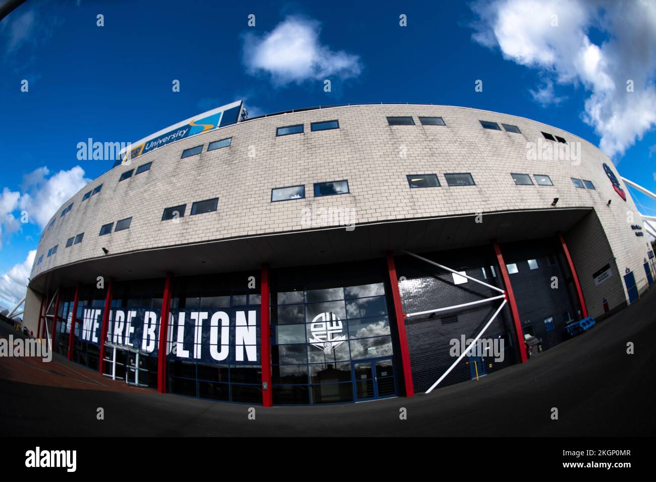 Bolton Wanderers Football Club. L'Università di Bolton Stadium, Horwich. Foto Stock