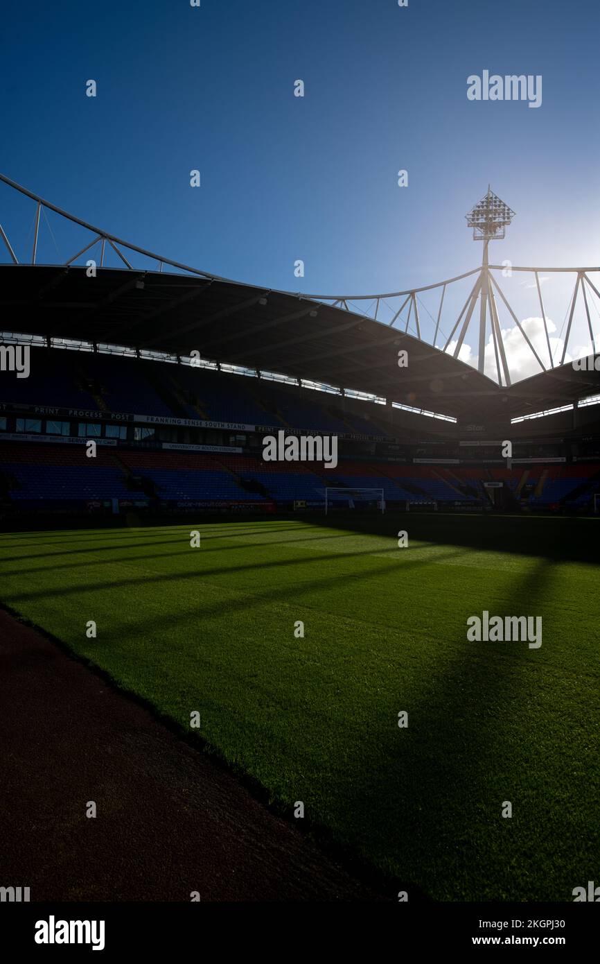 Bolton Wanderers Football Club. L'Università di Bolton Stadium, Horwich. Foto Stock