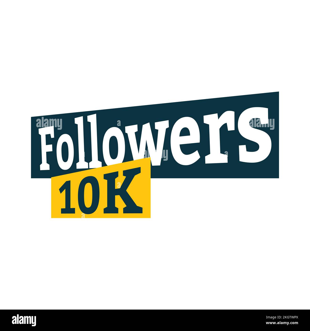 10K collezione di distintivi per la celebrazione dei follower. Ringraziamento per l'illustrazione del vettore di 10K follower. Festeggiamenti con badge follower colore nero e giallo 10K w Illustrazione Vettoriale