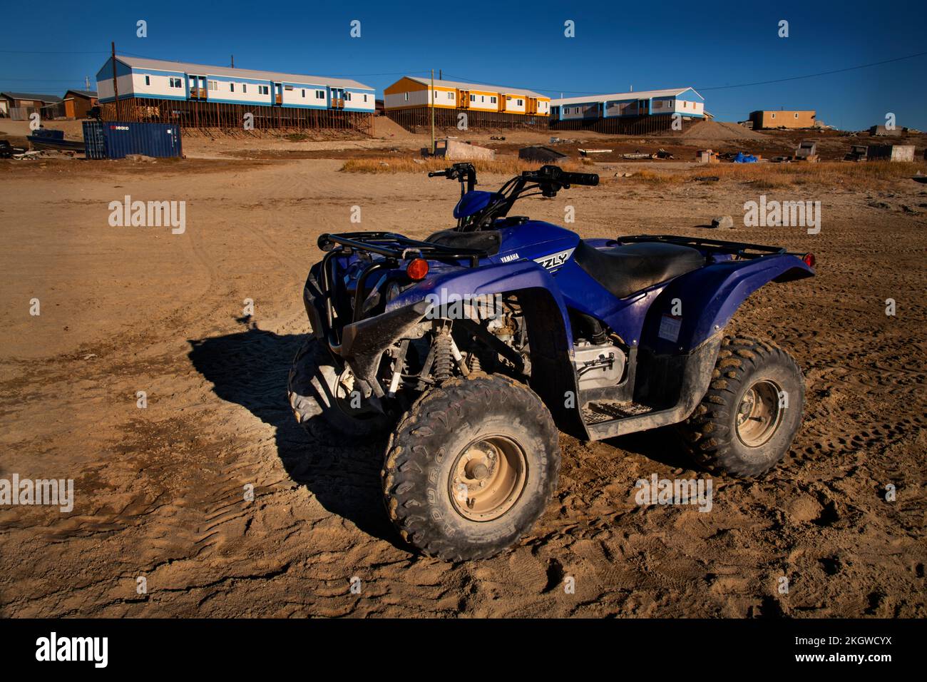 Quad, mezzo di trasporto abituale, Gjoa Haven, Nunavut, Canada Foto Stock