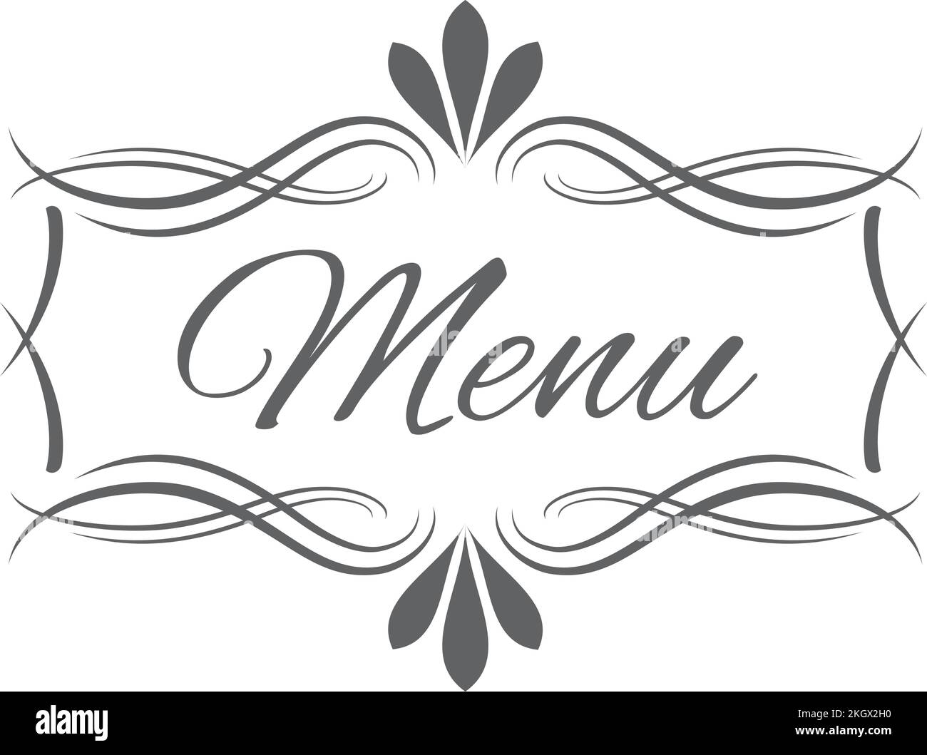 Elegante intestazione del menu. Elemento decorativo classico vintage Illustrazione Vettoriale