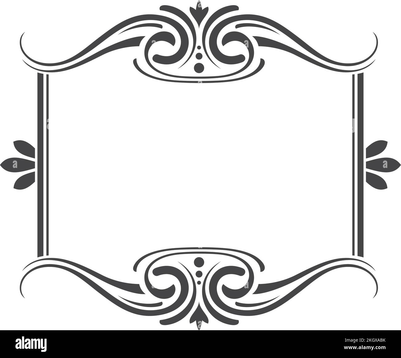 Elegante bordo di testo vintage. Cornice classica decorativa Illustrazione Vettoriale