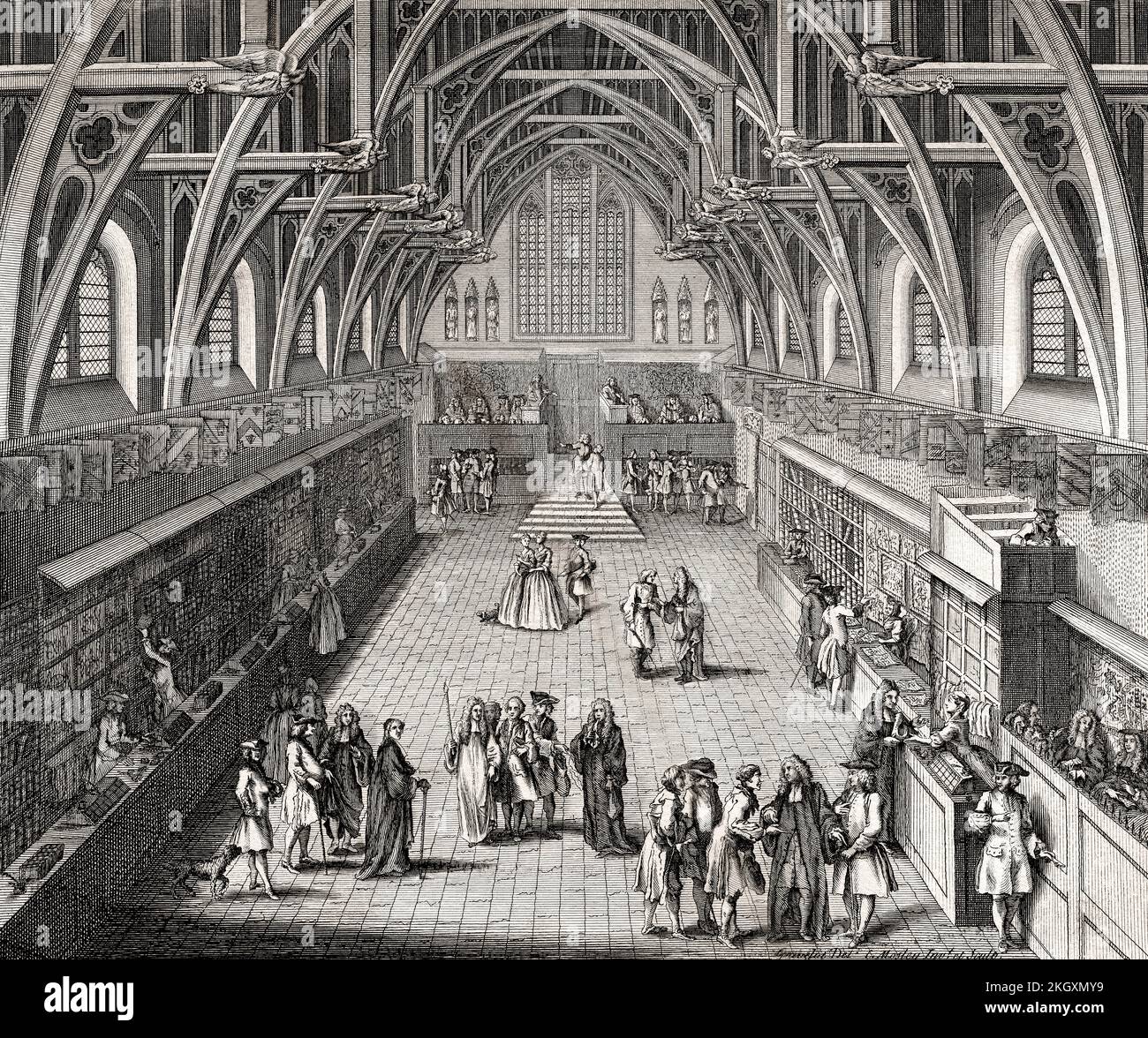 Interno di Westminster Hall, 1750 Foto Stock