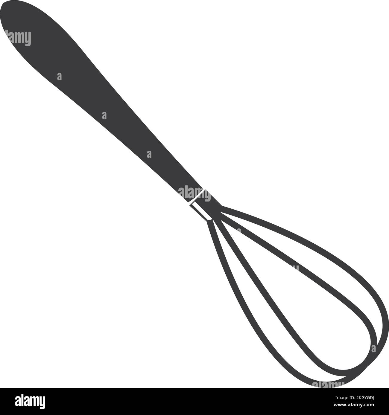 Icona frusta. Utensili da cucina. Simbolo di cottura nero Illustrazione Vettoriale